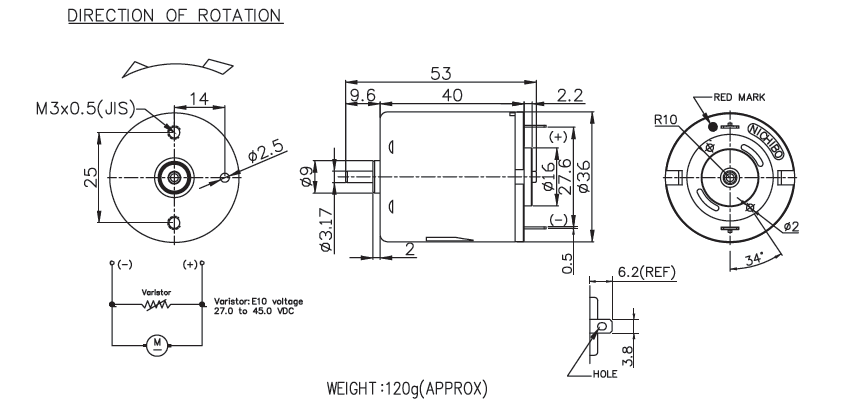 Brush DC Motor Specification