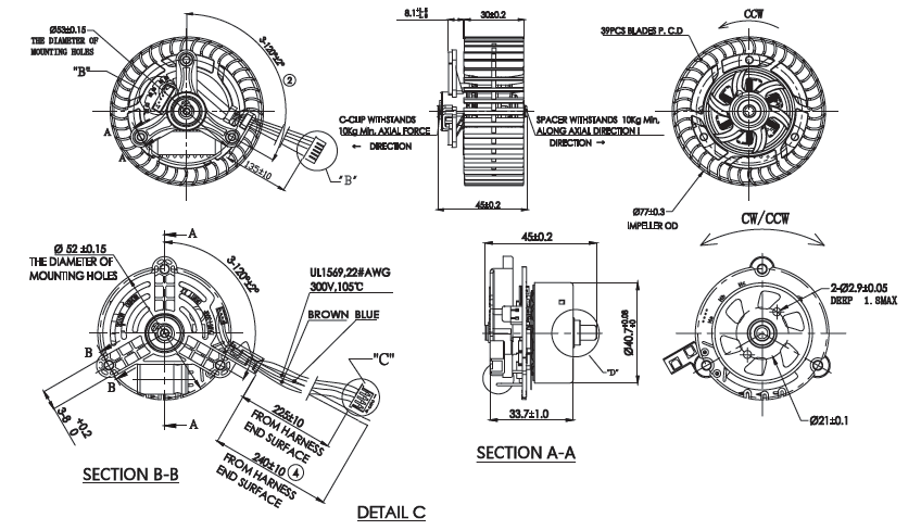 External Rotor BLDC Motor Specification