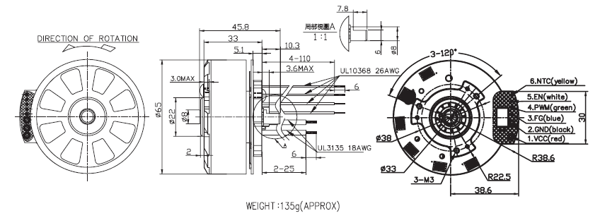 External Rotor BLDC Motor Specification